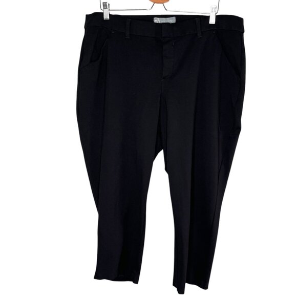 Wit & Wisdom Black Womens Ab-solution Mid Rise Crop Pants Stretch Knit size 20 - Picture 1 of 11